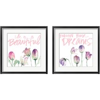 Framed 'Beautiful Dreams 2 Piece Framed Art Print Set' border=