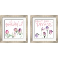 Framed 'Beautiful Dreams 2 Piece Framed Art Print Set' border=