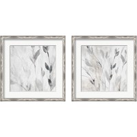 Framed 'Gray Misty Leaves Square 2 Piece Framed Art Print Set' border=