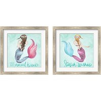 Framed 'Mermaid 2 Piece Framed Art Print Set' border=