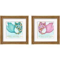 Framed 'Mermaid Tail 2 Piece Framed Art Print Set' border=