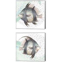 Framed 'Coastal Fish 2 Piece Canvas Print Set' border=