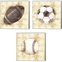 Framed 'Ball Sketch 3 Piece Canvas Print Set' border=