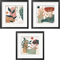 Framed 'Abstract Blossom 3 Piece Framed Art Print Set' border=