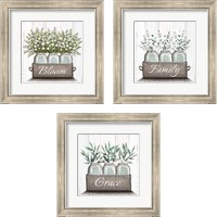 Framed 'Farmhouse Floral 3 Piece Framed Art Print Set' border=