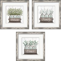 Framed 'Farmhouse Floral 3 Piece Framed Art Print Set' border=