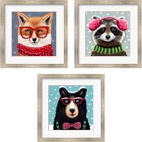 Framed 'Whimsical Animal 3 Piece Framed Art Print Set' border=