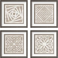 Framed 'Geo Greige Deco 4 Piece Framed Art Print Set' border=