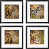 Framed 'Taste of Africa 4 Piece Framed Art Print Set' border=