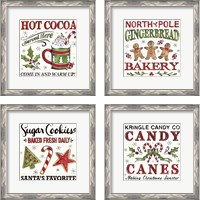 Framed 'Christmas Treats 4 Piece Framed Art Print Set' border=