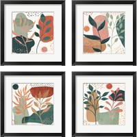 Framed 'Abstract Blossom 4 Piece Framed Art Print Set' border=