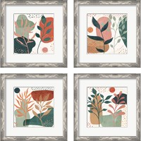 Framed 'Abstract Blossom 4 Piece Framed Art Print Set' border=