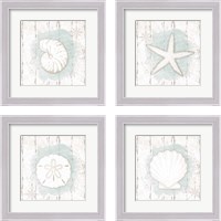 Framed 'Calming Coastal 4 Piece Framed Art Print Set' border=