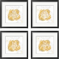 Framed 'Golden Coral 4 Piece Framed Art Print Set' border=