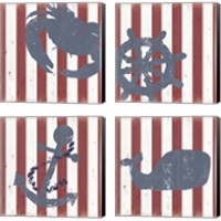 Framed 'American Coastal 4 Piece Canvas Print Set' border=