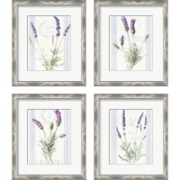 Framed 'Floursack Lavender 4 Piece Framed Art Print Set' border=