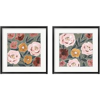 Framed 'Fair Flowers 2 Piece Framed Art Print Set' border=