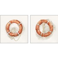 Framed 'Nautical Safety 2 Piece Art Print Set' border=