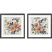 Framed 'Sienna & Paynes Flowers 2 Piece Framed Art Print Set' border=