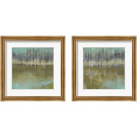 Framed 'Soft Treeline on the Horizon 2 Piece Framed Art Print Set' border=