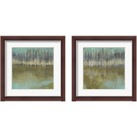 Framed 'Soft Treeline on the Horizon 2 Piece Framed Art Print Set' border=