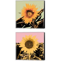 Framed 'Pop Art Sunflower 2 Piece Canvas Print Set' border=