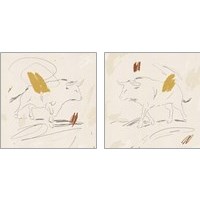 Framed 'Big Bull 2 Piece Art Print Set' border=