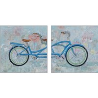 Framed 'Bicycle Collage 2 Piece Art Print Set' border=