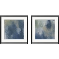 Framed 'Azure Blend  2 Piece Framed Art Print Set' border=