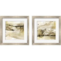 Framed 'Gold & Chocolate 2 Piece Framed Art Print Set' border=