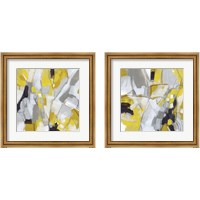 Framed 'Citron Confetti 2 Piece Framed Art Print Set' border=