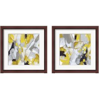 Framed 'Citron Confetti 2 Piece Framed Art Print Set' border=