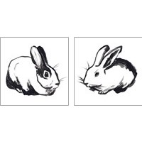 Framed 'Winter Rabbit 2 Piece Art Print Set' border=