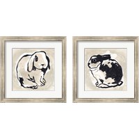 Framed 'Antique Rabbit 2 Piece Framed Art Print Set' border=