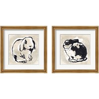 Framed 'Antique Rabbit 2 Piece Framed Art Print Set' border=