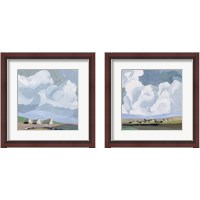 Framed 'Quiet Village 2 Piece Framed Art Print Set' border=