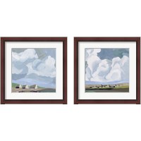 Framed 'Quiet Village 2 Piece Framed Art Print Set' border=