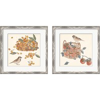 Framed 'Basket with Fruit2 Piece Framed Art Print Set' border=