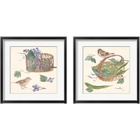 Framed 'Basket with Fruit2 Piece Framed Art Print Set' border=