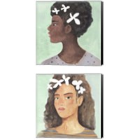 Framed 'Folk Art Portrait 2 Piece Canvas Print Set' border=