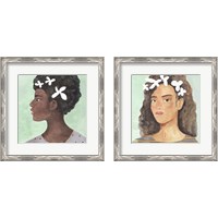 Framed 'Folk Art Portrait 2 Piece Framed Art Print Set' border=