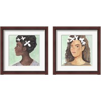 Framed 'Folk Art Portrait 2 Piece Framed Art Print Set' border=