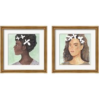 Framed 'Folk Art Portrait 2 Piece Framed Art Print Set' border=