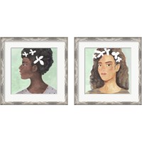 Framed 'Folk Art Portrait 2 Piece Framed Art Print Set' border=