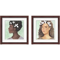 Framed 'Folk Art Portrait 2 Piece Framed Art Print Set' border=