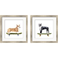 Framed 'Pups on Wheels 2 Piece Framed Art Print Set' border=