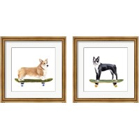 Framed 'Pups on Wheels 2 Piece Framed Art Print Set' border=