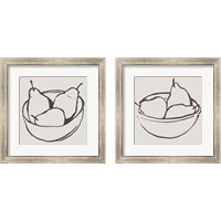 Framed 'Simple Pear 2 Piece Framed Art Print Set' border=