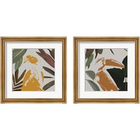 Framed 'Graphic Tropical Bird  2 Piece Framed Art Print Set' border=