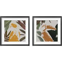 Framed 'Graphic Tropical Bird  2 Piece Framed Art Print Set' border=